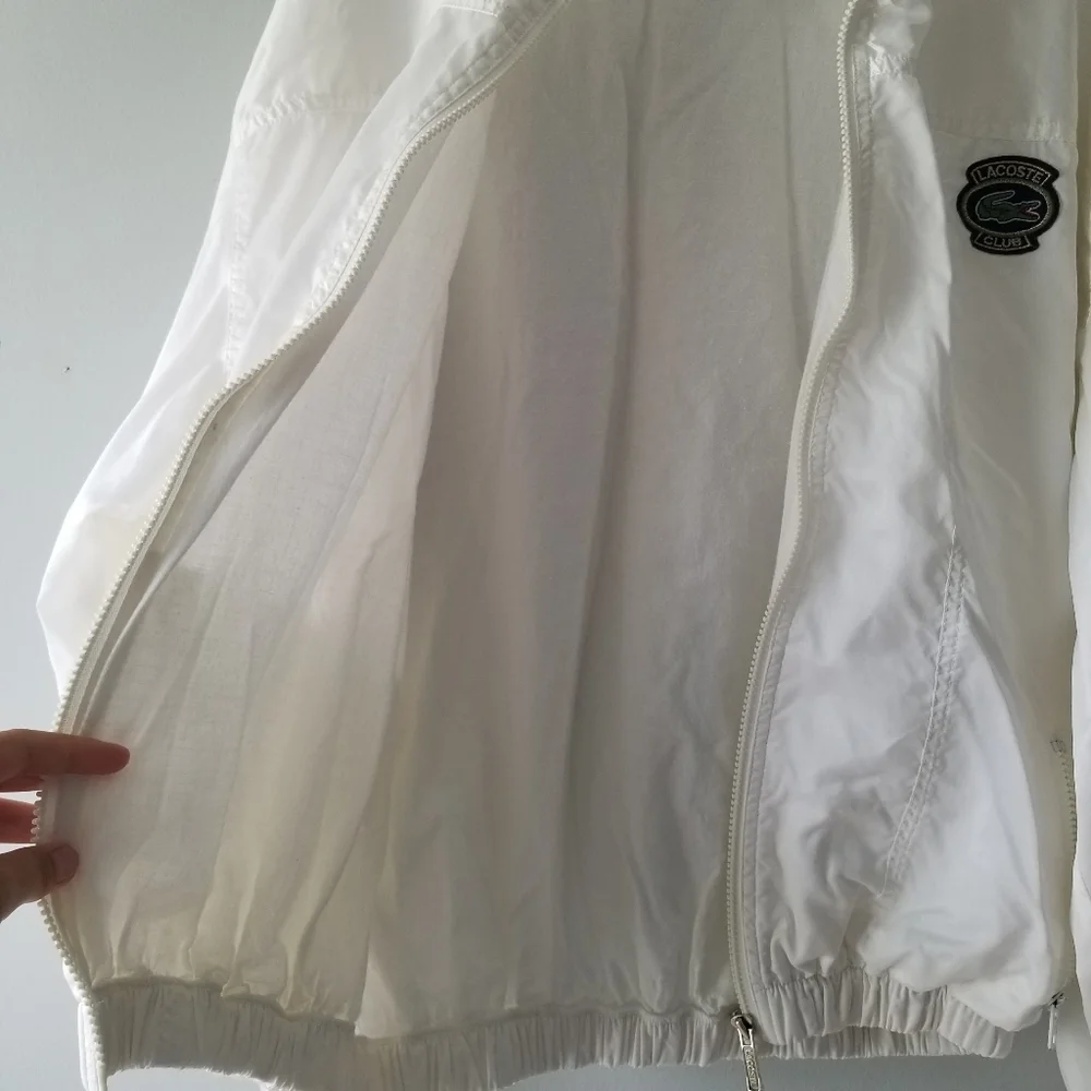Vintage Chemise Lacoste White Bomber Jacket Medium